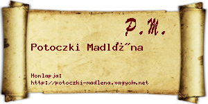Potoczki Madléna névjegykártya